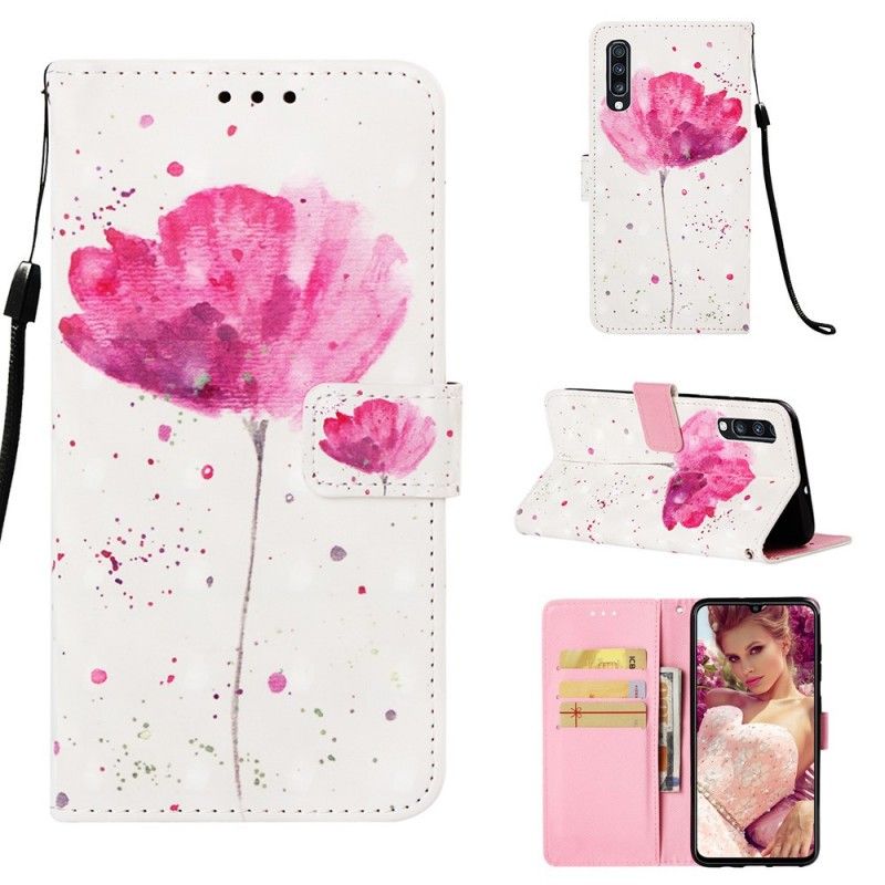 Cover Folio-hoesje Samsung Galaxy A70 Telefoonhoesje Aquarel Klaproos