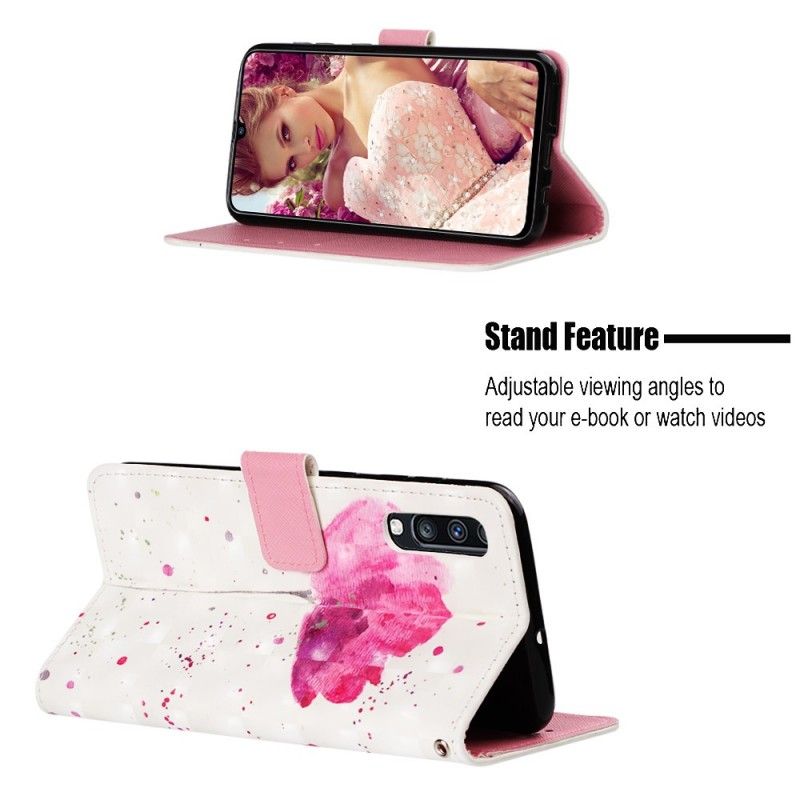 Cover Folio-hoesje Samsung Galaxy A70 Telefoonhoesje Aquarel Klaproos
