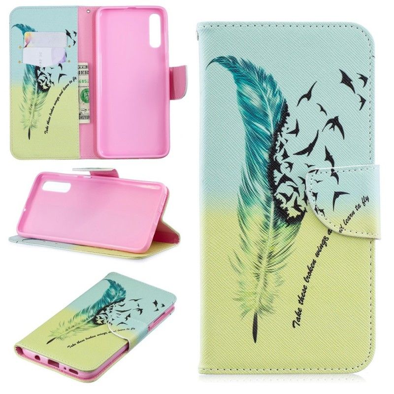 Cover Folio-hoesje Samsung Galaxy A70 Telefoonhoesje Leren Vliegen