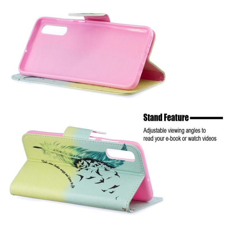 Cover Folio-hoesje Samsung Galaxy A70 Telefoonhoesje Leren Vliegen