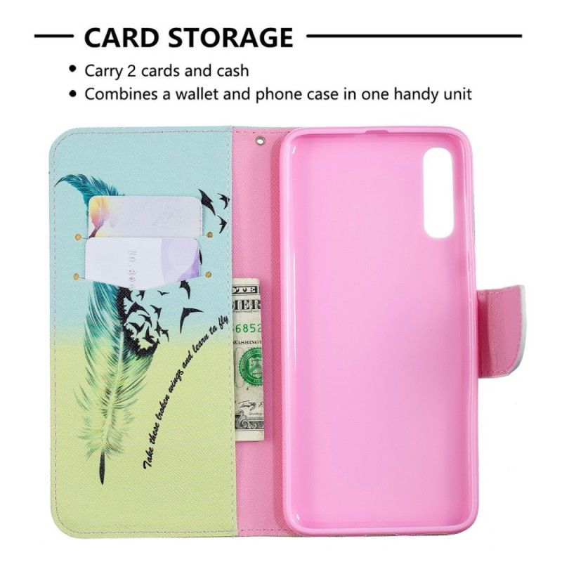 Cover Folio-hoesje Samsung Galaxy A70 Telefoonhoesje Leren Vliegen