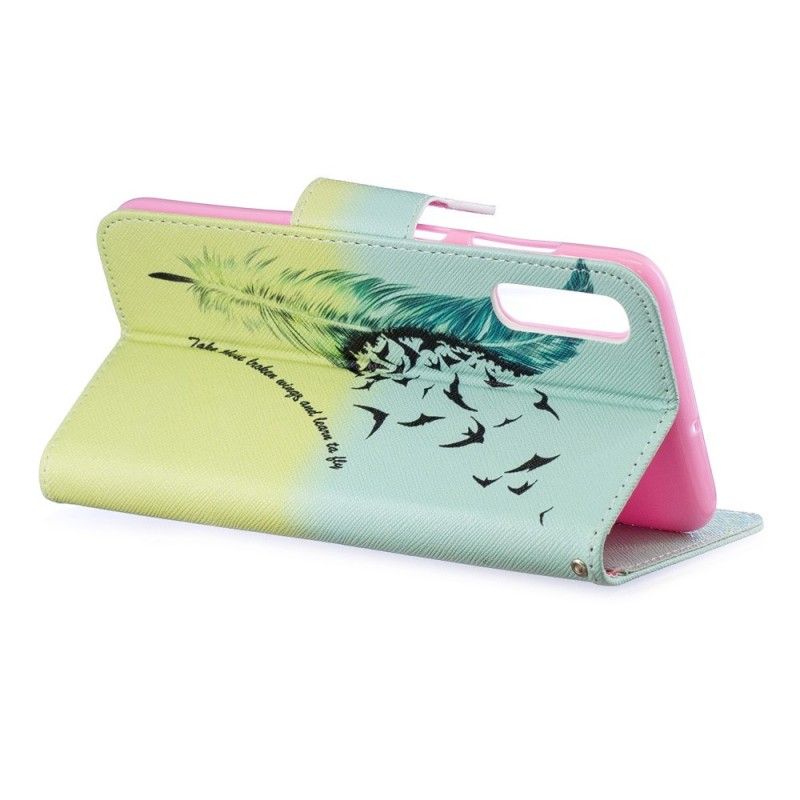 Cover Folio-hoesje Samsung Galaxy A70 Telefoonhoesje Leren Vliegen
