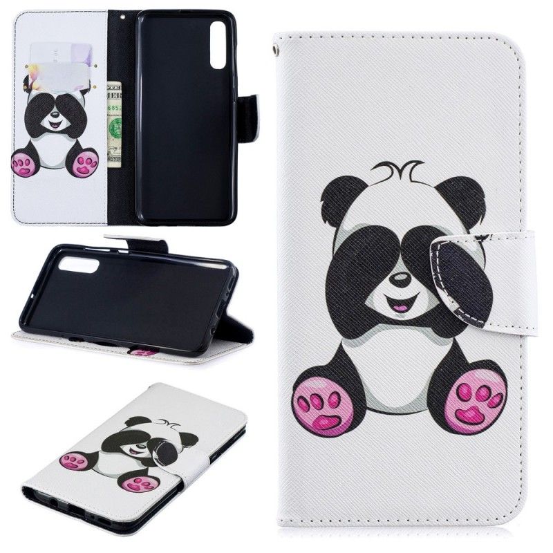 Cover Folio-hoesje Samsung Galaxy A70 Telefoonhoesje Leuke Panda