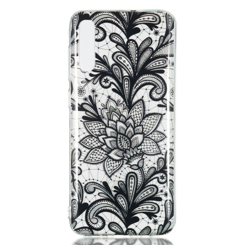 Hoesje Samsung Galaxy A70 Geborduurde Bloem