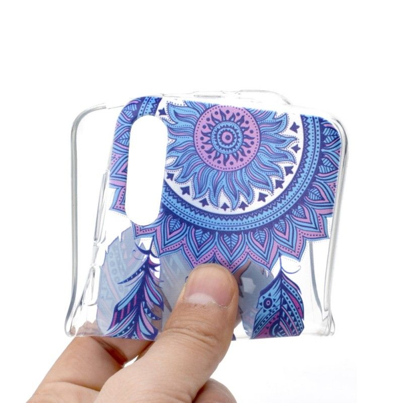 Hoesje Samsung Galaxy A70 Telefoonhoesje Transparante Dromenvanger Blauwe Veren