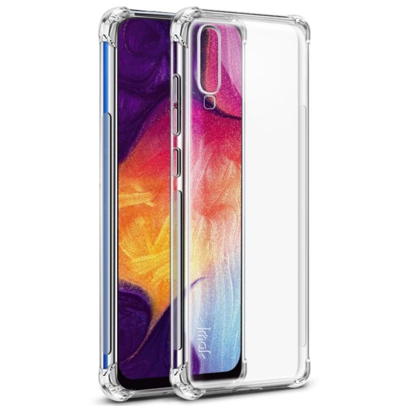Hoesje Samsung Galaxy A70 Transparant Zwart Imak Huidgevoel