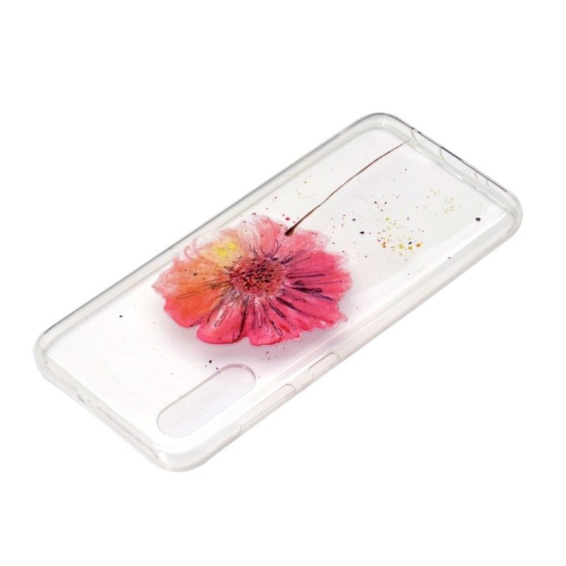 Hoesje Samsung Galaxy A70 Transparante Aquarel Klaproos