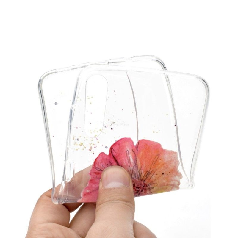 Hoesje Samsung Galaxy A70 Transparante Aquarel Klaproos