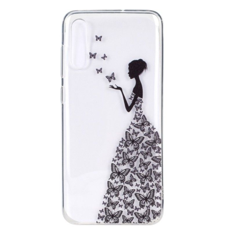Hoesje Samsung Galaxy A70 Transparante Jurk Met Vlinders