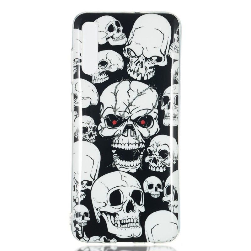 Hoesje voor Samsung Galaxy A70 Aandacht Fluorescerende Schedels
