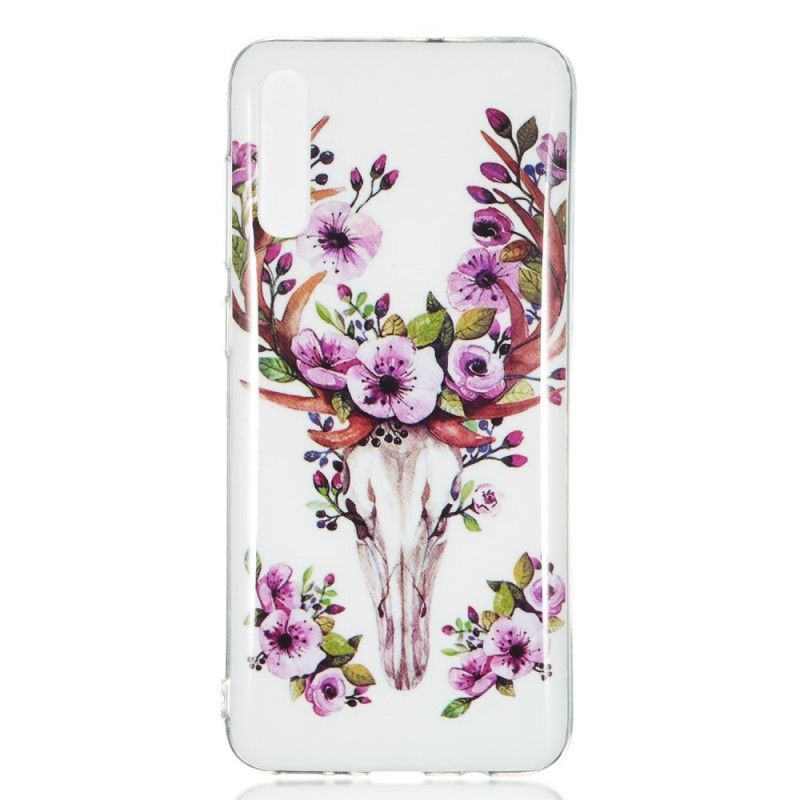 Hoesje voor Samsung Galaxy A70 Eland Met Fluorescerende Bloemen