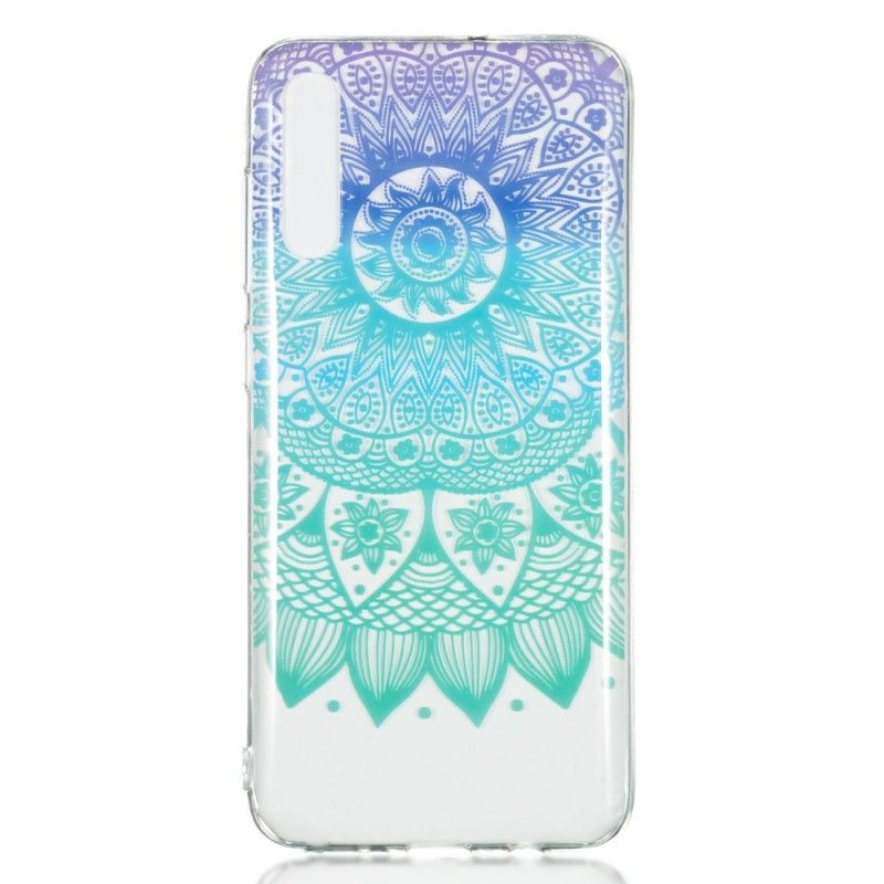 Hoesje voor Samsung Galaxy A70 Transparant Blauwe Mandala