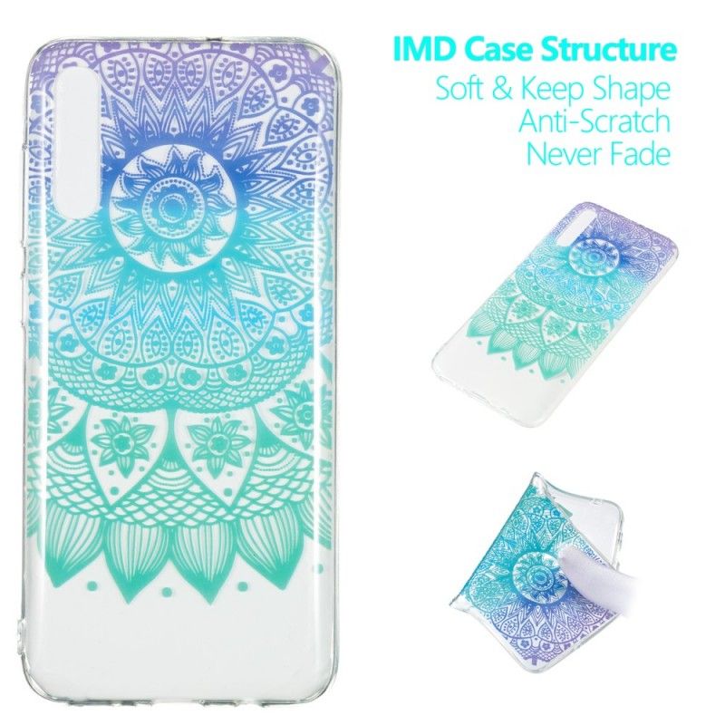 Hoesje voor Samsung Galaxy A70 Transparant Blauwe Mandala