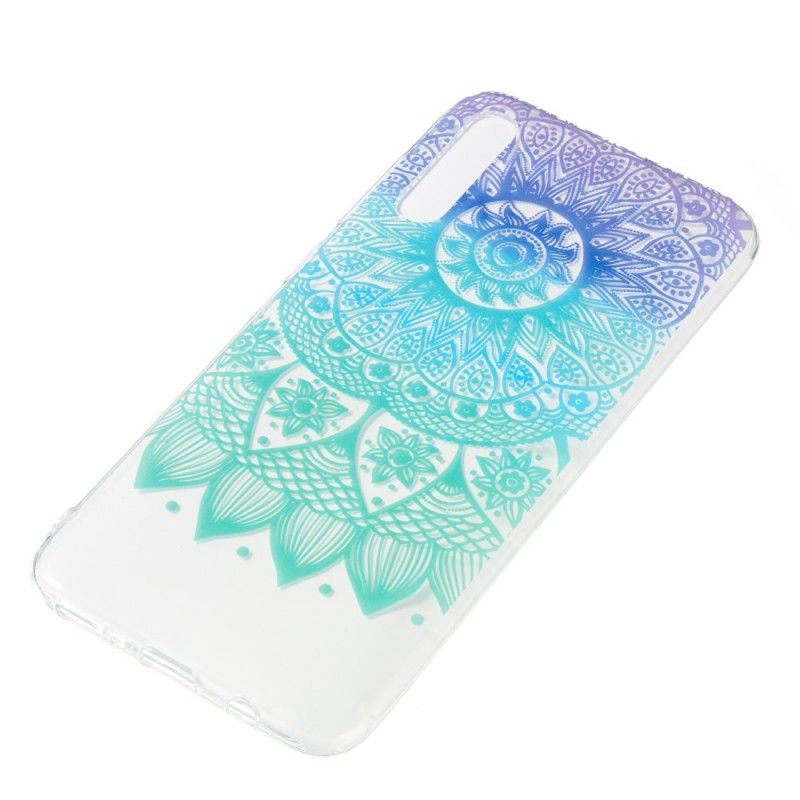 Hoesje voor Samsung Galaxy A70 Transparant Blauwe Mandala