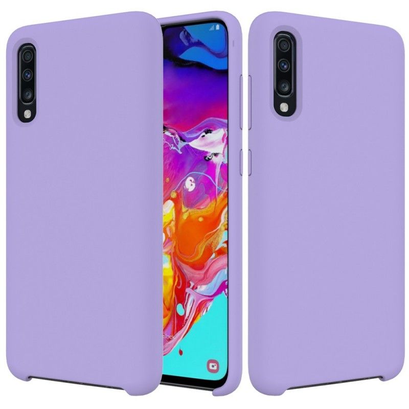 Hoesje voor Samsung Galaxy A70 Wit Zwart Siliconenvloeistof