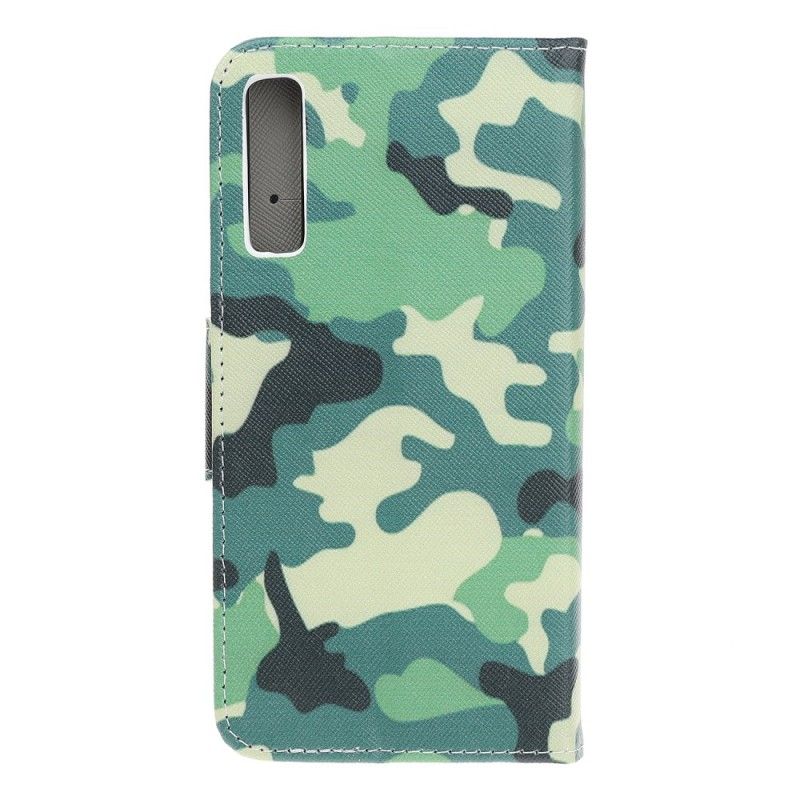 Leren Hoesje Samsung Galaxy A70 Militaire Camouflage