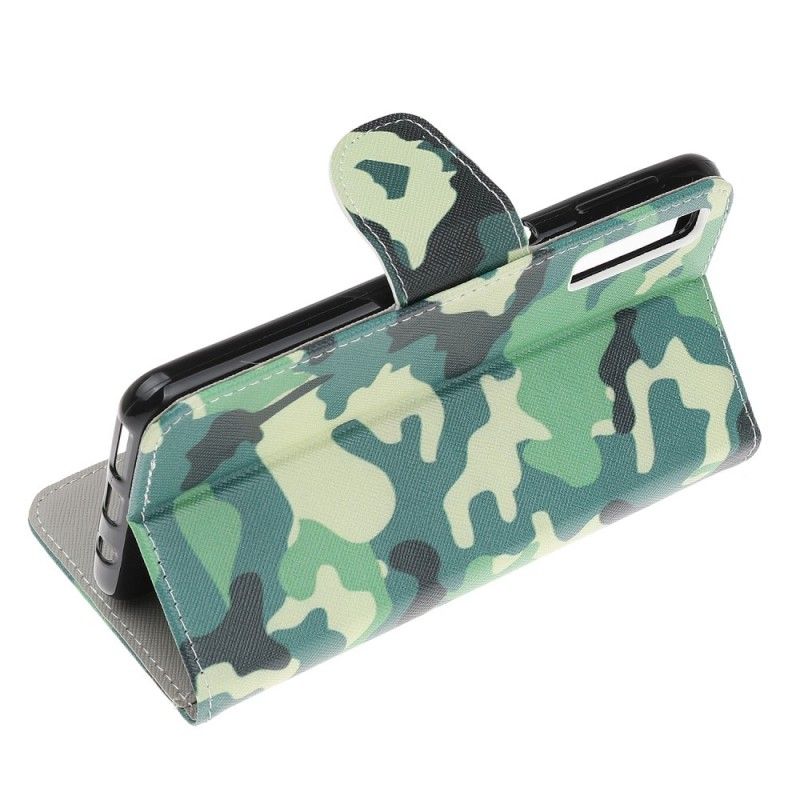 Leren Hoesje Samsung Galaxy A70 Militaire Camouflage