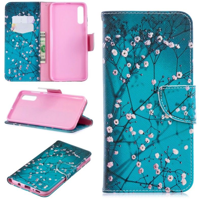 Leren Hoesje Samsung Galaxy A70 Telefoonhoesje Bloeiende Boom
