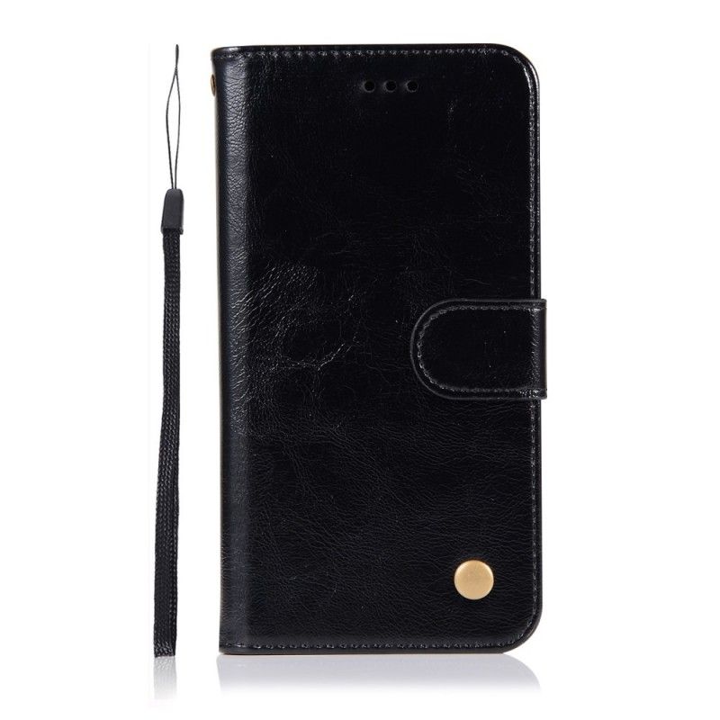 Leren Hoesje Samsung Galaxy A70 Zwart Vintage Leereffect Met Riem