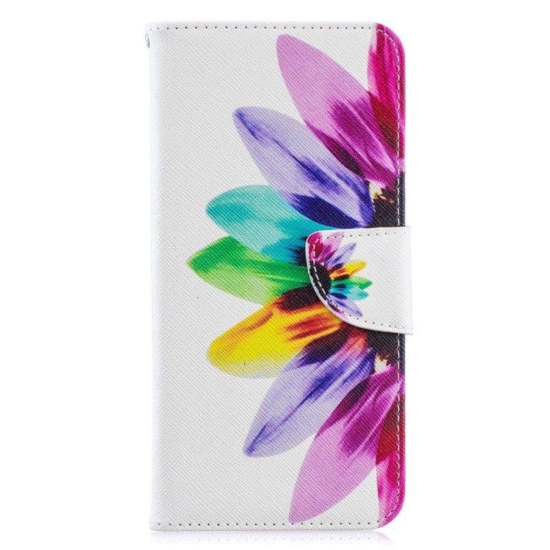 Leren Hoesje voor Samsung Galaxy A70 Aquarelbloem