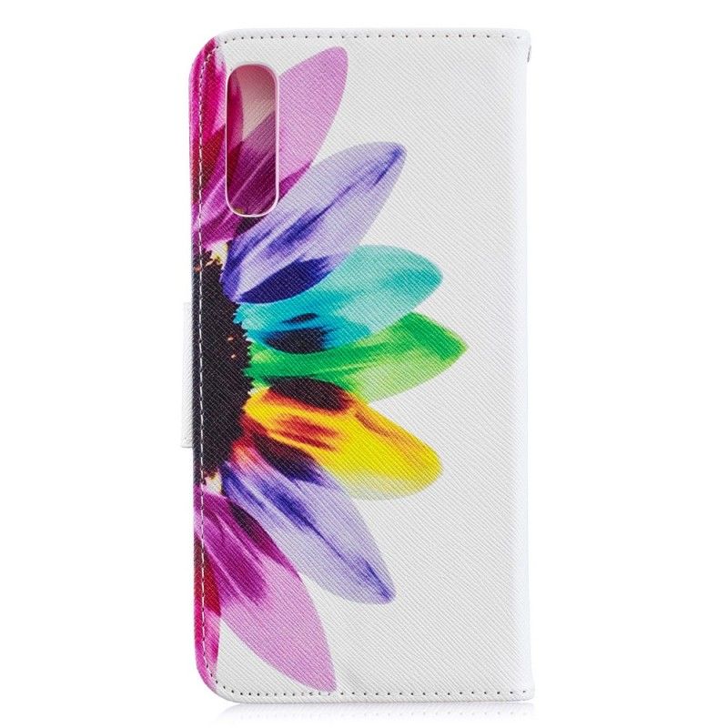 Leren Hoesje voor Samsung Galaxy A70 Aquarelbloem