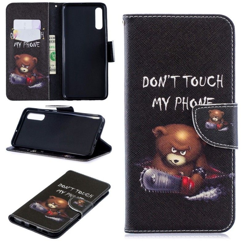 Leren Hoesje voor Samsung Galaxy A70 Gevaarlijke Beer
