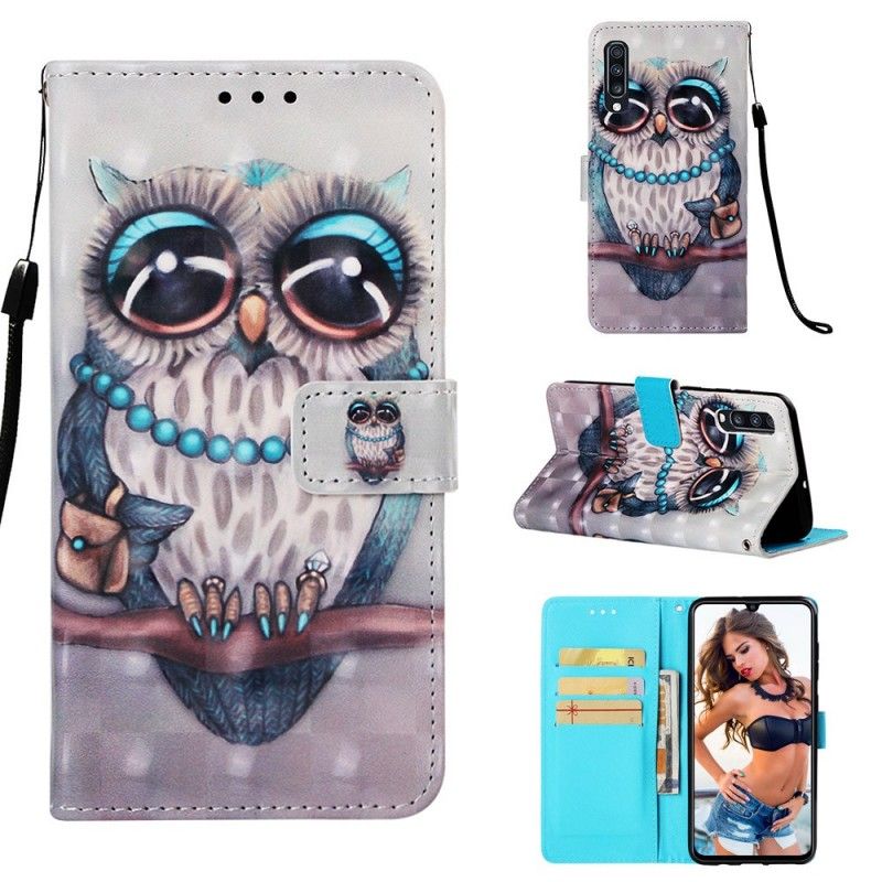 Leren Hoesje voor Samsung Galaxy A70 Mevrouw Uil