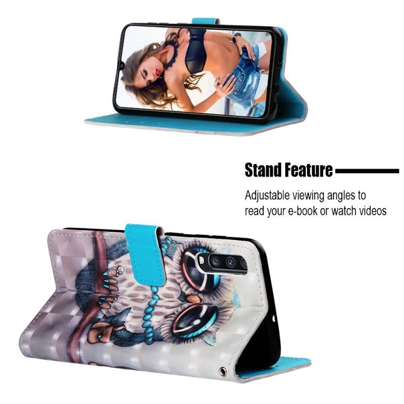 Leren Hoesje voor Samsung Galaxy A70 Mevrouw Uil