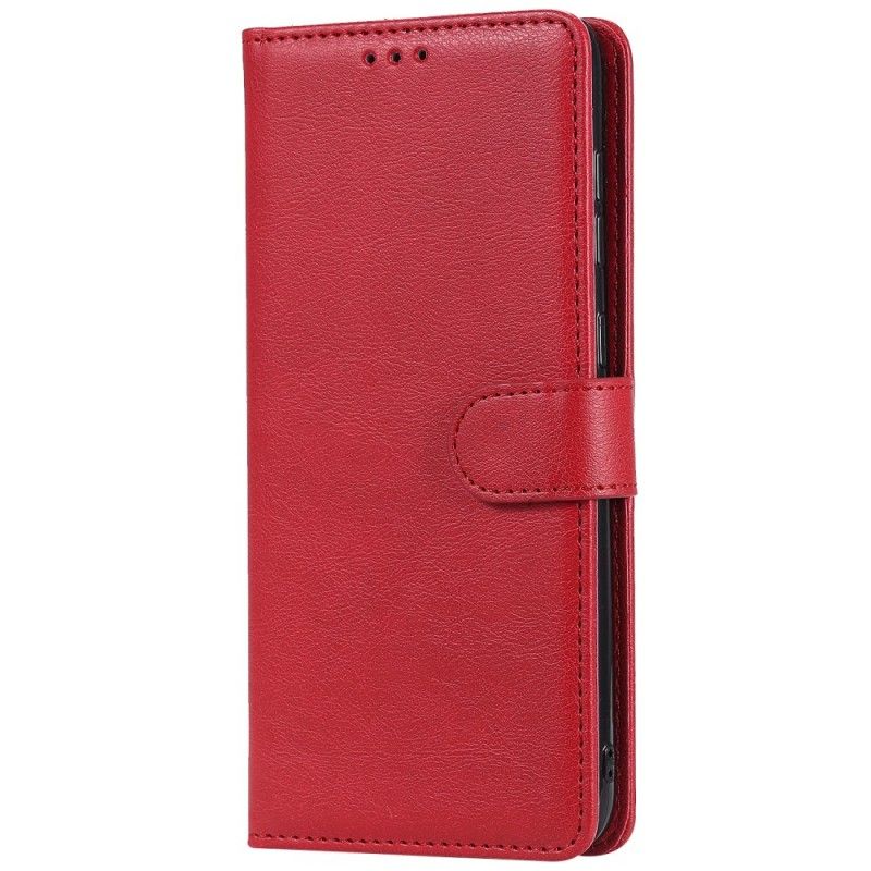 Leren Hoesje voor Samsung Galaxy A70 Rood Zwart Afneembaar