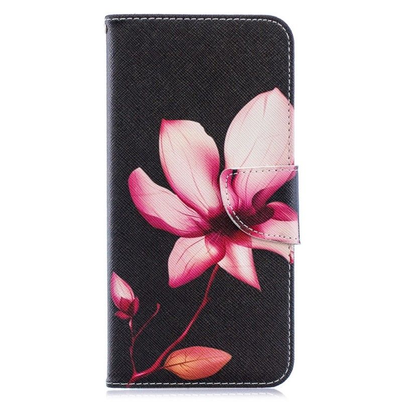 Leren Hoesje voor Samsung Galaxy A70 Roze Bloem