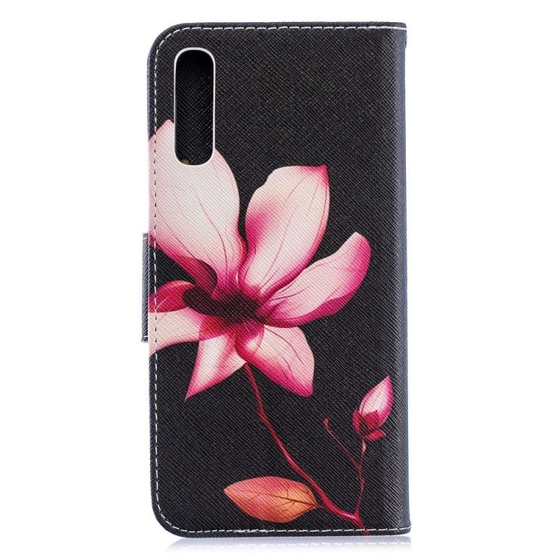 Leren Hoesje voor Samsung Galaxy A70 Roze Bloem