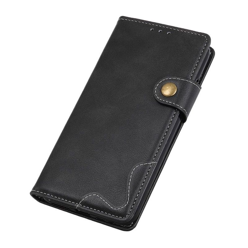 Leren Hoesje voor Samsung Galaxy A70 Zwart Artistieke Knoop En Stiksel