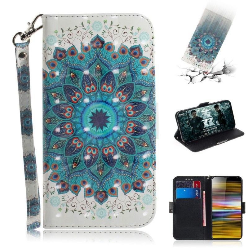 Leren Hoesje Sony Xperia 10 Plus Meesterlijke Mandala Met String