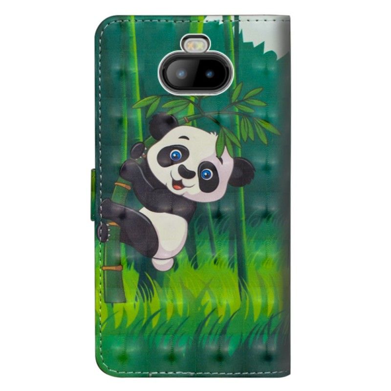 Leren Hoesje voor Sony Xperia 10 Plus Panda En Bamboe