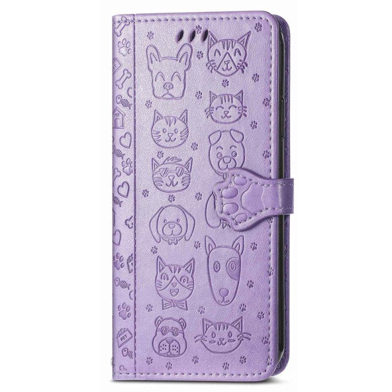 Folio-hoesje voor Xiaomi 12T / 12T Pro Met Ketting String Dieren