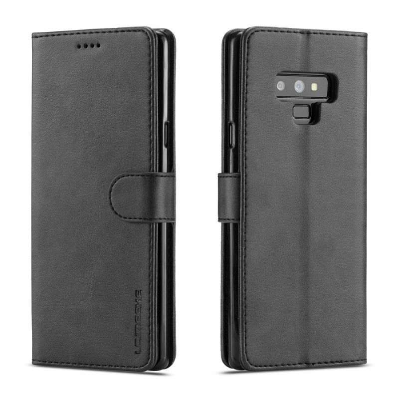 Bescherming Hoesje Samsung Galaxy Note 9 Grijs Zwart Lc.Imeeke Leereffect