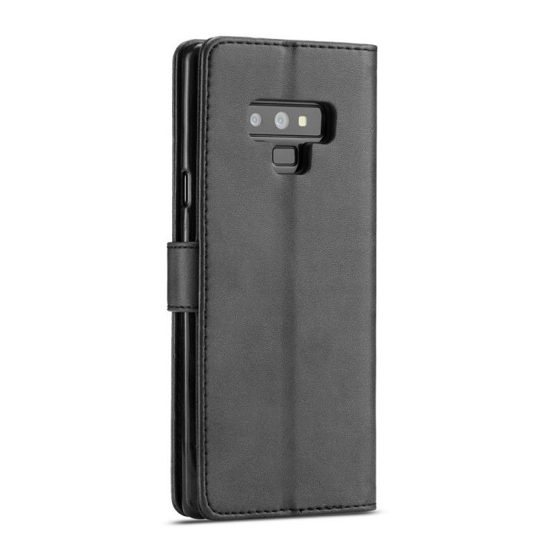Bescherming Hoesje Samsung Galaxy Note 9 Grijs Zwart Lc.Imeeke Leereffect
