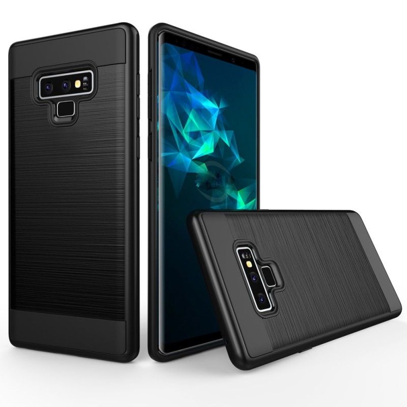 Case Hoesje Samsung Galaxy Note 9 Wit Zwart Telefoonhoesje Geborstelde Hybride