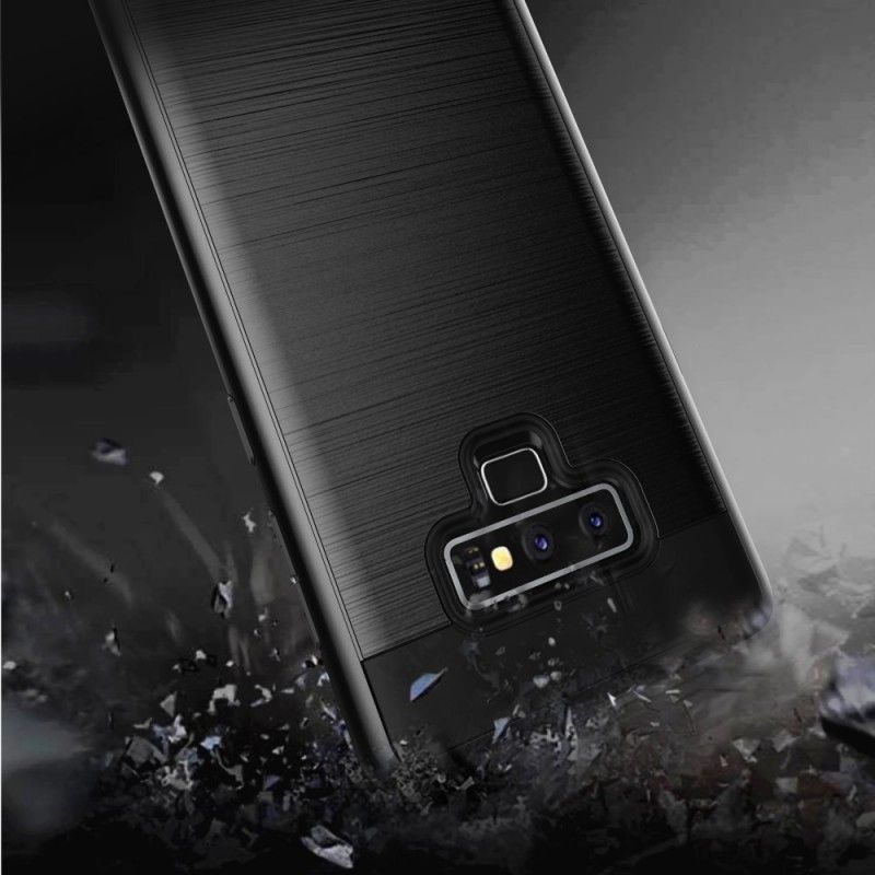Case Hoesje Samsung Galaxy Note 9 Wit Zwart Telefoonhoesje Geborstelde Hybride