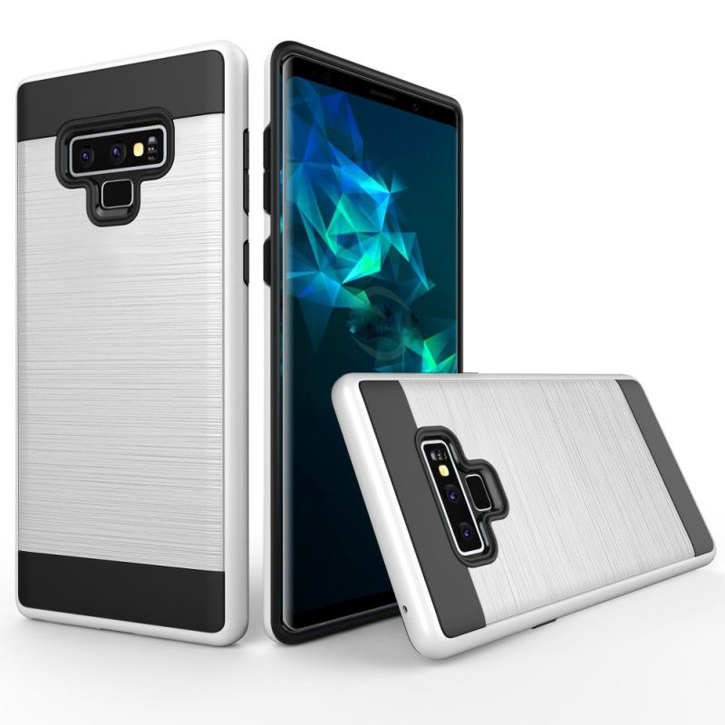 Case Hoesje Samsung Galaxy Note 9 Wit Zwart Telefoonhoesje Geborstelde Hybride