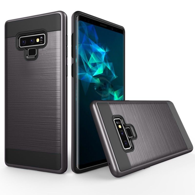 Case Hoesje Samsung Galaxy Note 9 Wit Zwart Telefoonhoesje Geborstelde Hybride