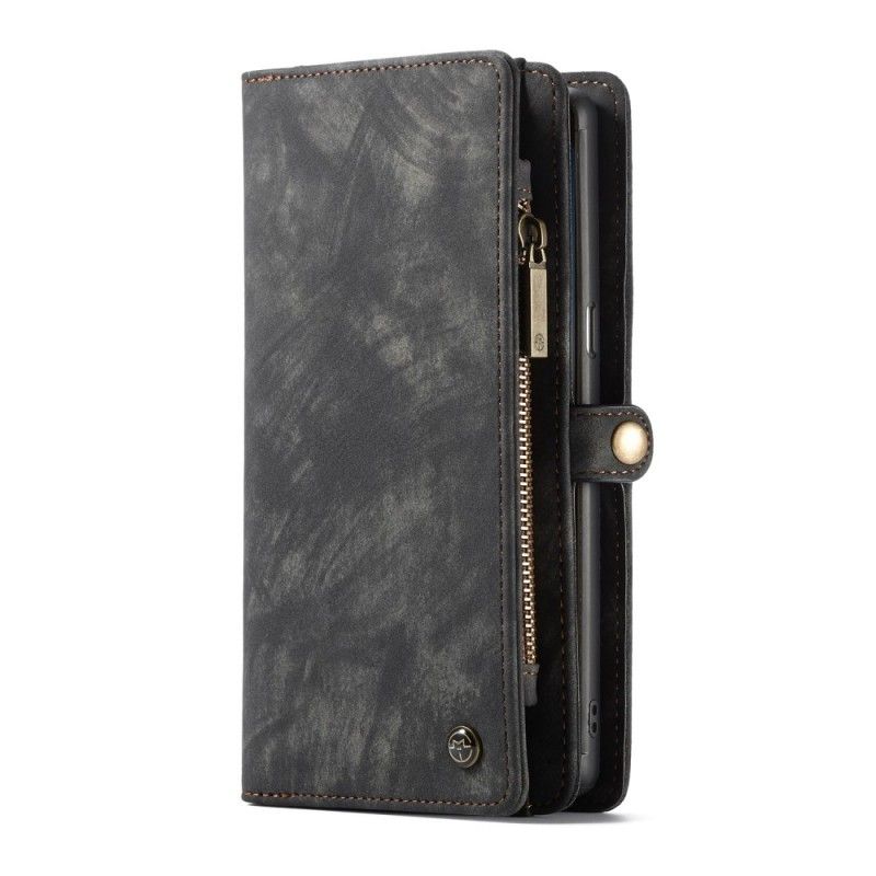 Cover Folio-hoesje Samsung Galaxy Note 9 Rood Zwart Telefoonhoesje Vintage Lederen Koker