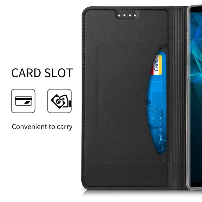 Folio-hoesje Samsung Galaxy Note 9 Goud Kaarthouder Met Leereffect