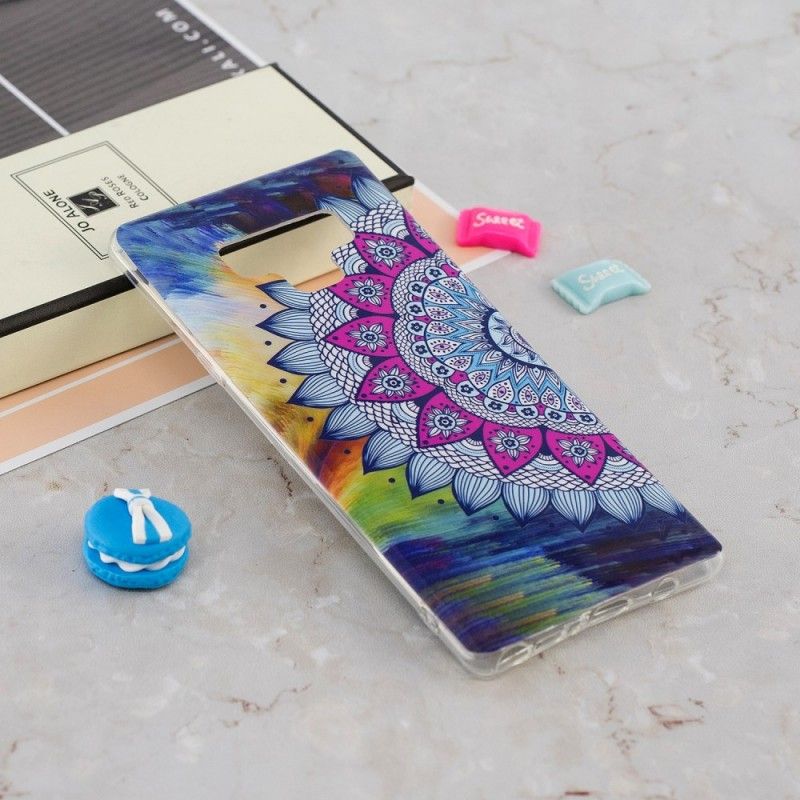 Hoesje Samsung Galaxy Note 9 Fluorescerende Mandala-Uil