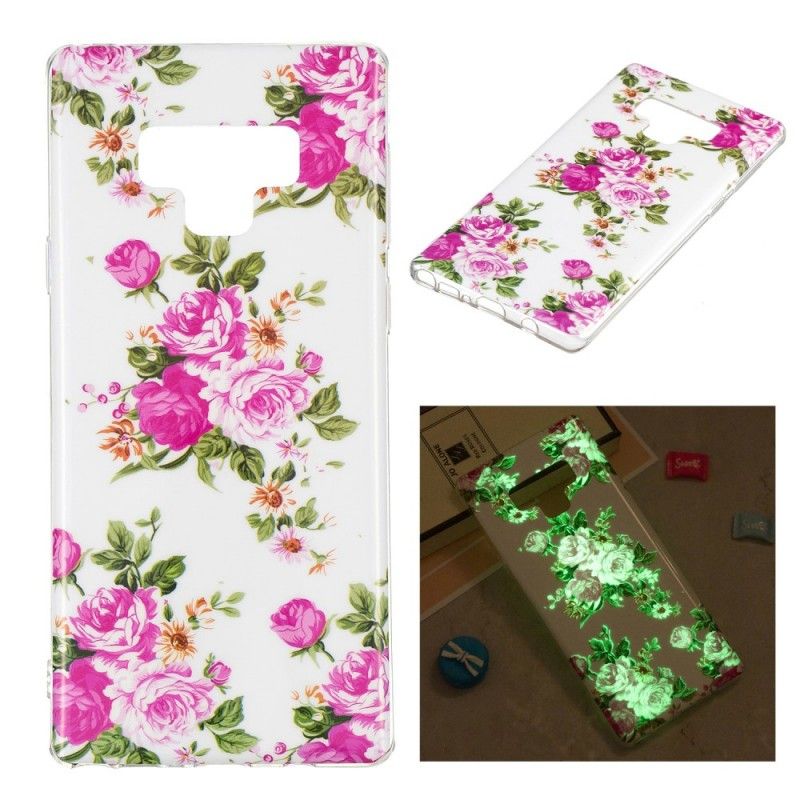 Hoesje Samsung Galaxy Note 9 Fluorescerende Vrijheidsbloemen