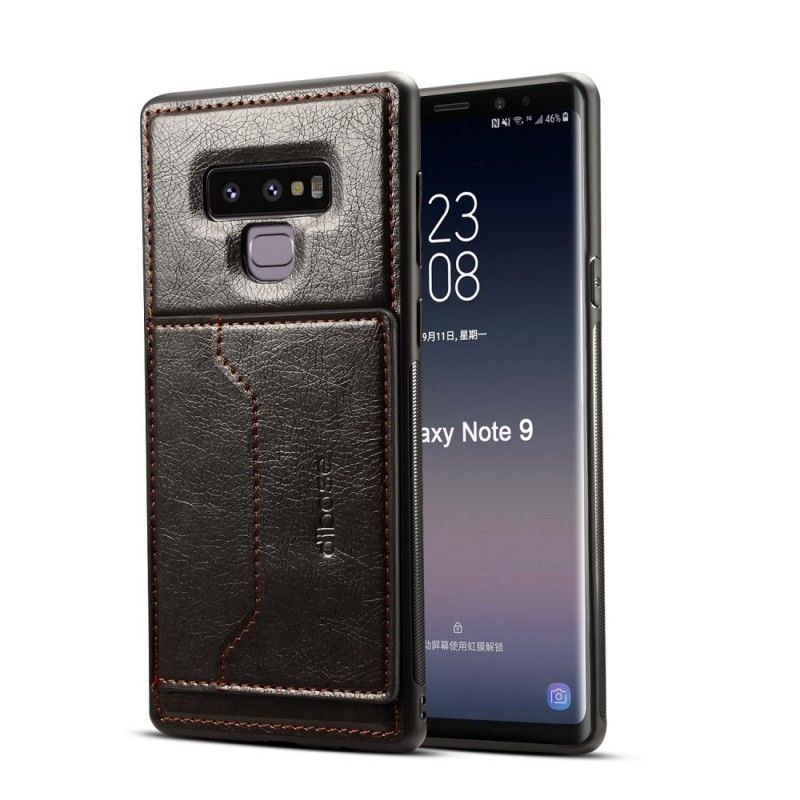 Hoesje Samsung Galaxy Note 9 Rood Zwart Kaarthouder Ultra Support