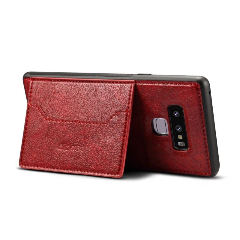 Hoesje Samsung Galaxy Note 9 Rood Zwart Kaarthouder Ultra Support