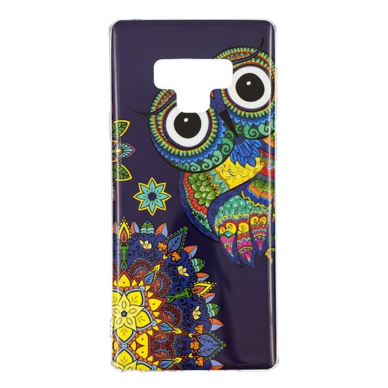 Hoesje voor Samsung Galaxy Note 9 Fluorescerende Mandala-Uil