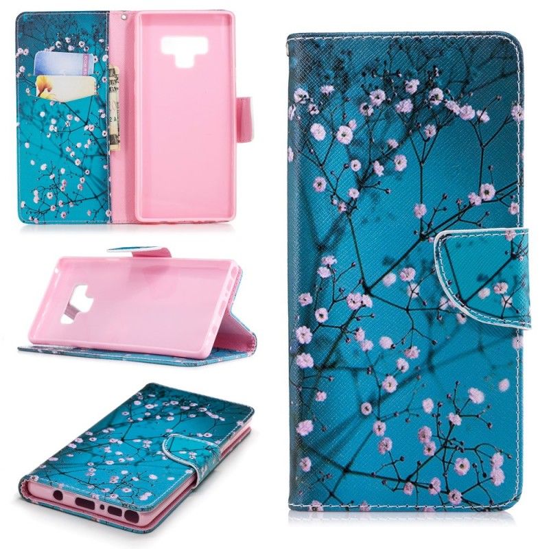 Leren Hoesje Samsung Galaxy Note 9 Telefoonhoesje Bloeiende Boom