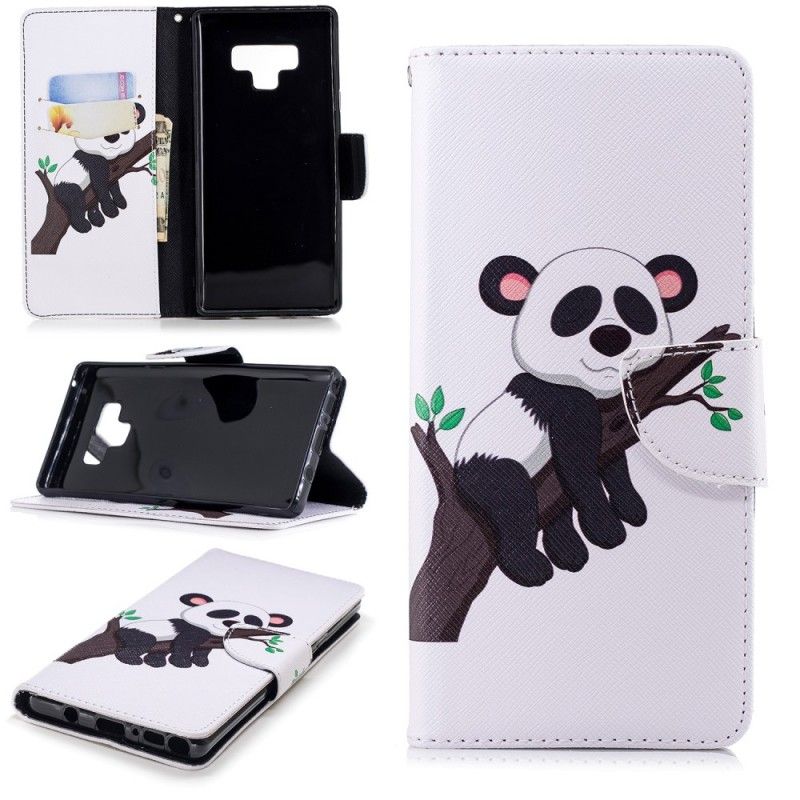 Leren Hoesje Samsung Galaxy Note 9 Telefoonhoesje Luie Panda